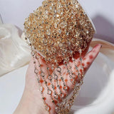 1m Crystal Glass Rhinestone Beads Chain Copper Necklace Bracelet DIY