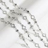 1m Crystal Glass Rhinestone Beads Chain Copper Necklace Bracelet DIY