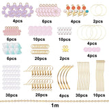 DIY Flower Petals Earrings Kit Glass Pearl Beads Hooks Charms Jewelry Crafts