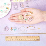 DIY Flower Petals Earrings Kit Glass Pearl Beads Hooks Charms Jewelry Crafts