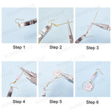 DIY Flower Petals Earrings Kit Glass Pearl Beads Hooks Charms Jewelry Crafts