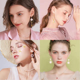 DIY Flower Petals Earrings Kit Glass Pearl Beads Hooks Charms Jewelry Crafts