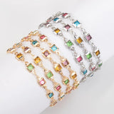 1m 4mm Crystal Rhinestone Glass Square Bead Chain Copper Chains DIY Jewelry