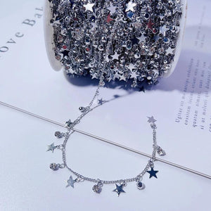1m Star Crystal Round Bead Chain for Jewelry Making DIY Supplies
