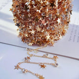 1m Star Crystal Round Bead Chain for Jewelry Making DIY Supplies