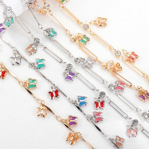 1M Butterfly Copper Chain Crystal Beaded Frame Stick Jewelry Making Supplies