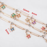 1M Butterfly Copper Chain Crystal Beaded Frame Stick Jewelry Making Supplies