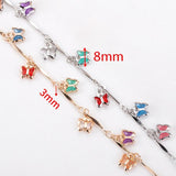 1M Butterfly Copper Chain Crystal Beaded Frame Stick Jewelry Making Supplies