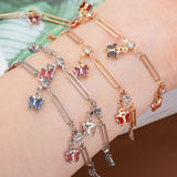 1M Butterfly Copper Chain Crystal Beaded Frame Stick Jewelry Making Supplies