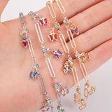 1M Butterfly Copper Chain Crystal Beaded Frame Stick Jewelry Making Supplies
