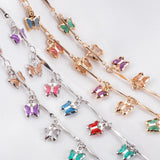 1M Butterfly Copper Chain Crystal Beaded Frame Stick Jewelry Making Supplies