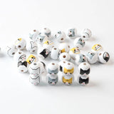 20Pcs 16mm Cat Paws Print Wooden Beads DIY Custom Party Decoration