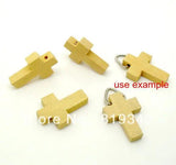 120pcs Natural Wood Cross Spacer Beads DIY Accessories 22x15mm