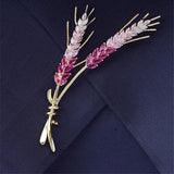Wheat Zircon Brooch for Ladies Party Accessories