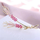 Wheat Zircon Brooch for Ladies Party Accessories