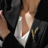 Wheat Zircon Brooch for Ladies Party Accessories