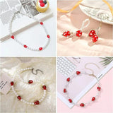 20PCS Mushroom Strawberry Lampwork Beads Loose Bead DIY Jewelry Making