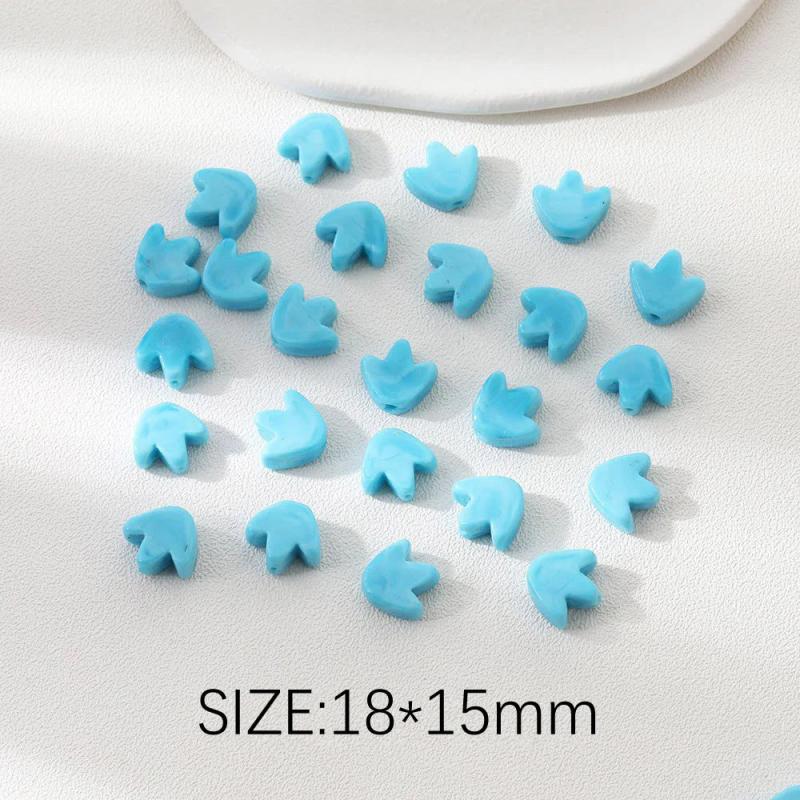 4PCS Coloured Glaze Flower Pendant for Jewelry Making