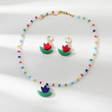 4PCS Coloured Glaze Flower Pendant for Jewelry Making