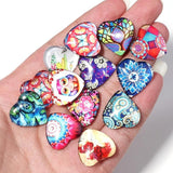 10/20Pcs Heart Glass Cabochons for DIY Jewelry Making