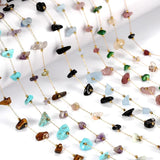 1M Stone Chain Crystal Glass Beads Stainless Steel DIY Necklace Bracelet