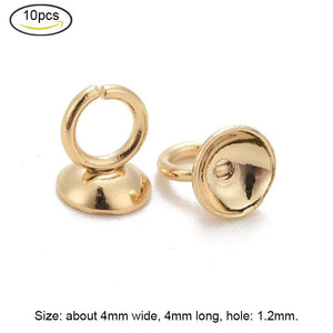 201 Stainless Steel Bead Caps for Glass Bubble Pendants - DIY Earring Craft