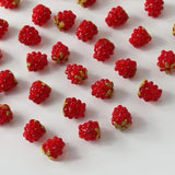 2PCS Glaze Glass Small Red Raspberry Straight Hole Beads DIY Making Supplies