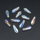 50pcs Crystal Glass Dagger Spike Leaf Bead DIY Jewelry Making Supplies, Clear AB