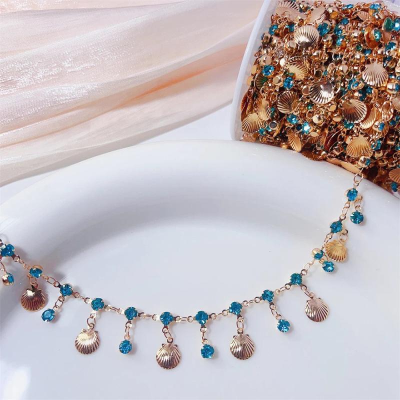 1M Crystal Charms Copper Chain Bead Pendants for Jewelry Making