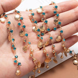 1M Crystal Charms Copper Chain Bead Pendants for Jewelry Making