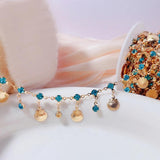1M Crystal Charms Copper Chain Bead Pendants for Jewelry Making