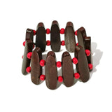 Wood Beads Bracelets For Women Wooden Beaded Cuff Statement Bangles