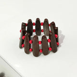 Wood Beads Bracelets For Women Wooden Beaded Cuff Statement Bangles