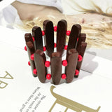Wood Beads Bracelets For Women Wooden Beaded Cuff Statement Bangles