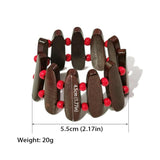 Wood Beads Bracelets For Women Wooden Beaded Cuff Statement Bangles
