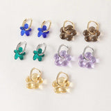 4PCS Irregular Glass Flower Charms 17*19mm for Jewelry Making Supplies
