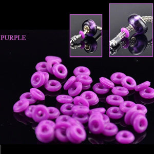 200PCs Silicone European Clip Bead Rings 6x2mm
