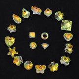 20PCS Glass Crystal Heart Beads Rainbow Charms