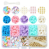 DIY Letter Bracelet Kit Polymer Clay Beads CCB Beads Heart Charm