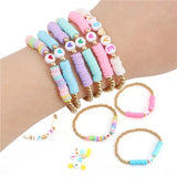DIY Letter Bracelet Kit Polymer Clay Beads CCB Beads Heart Charm