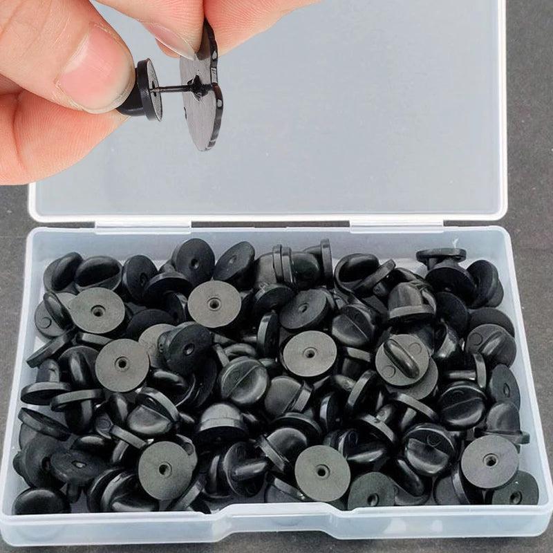 PVC Rubber Pin Backs for Badges Tie Tack Lapel Holder Cap