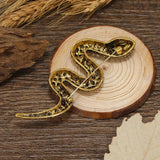Vintage Rhinestone Snake Brooch Crystal Animal Suit Jewelry