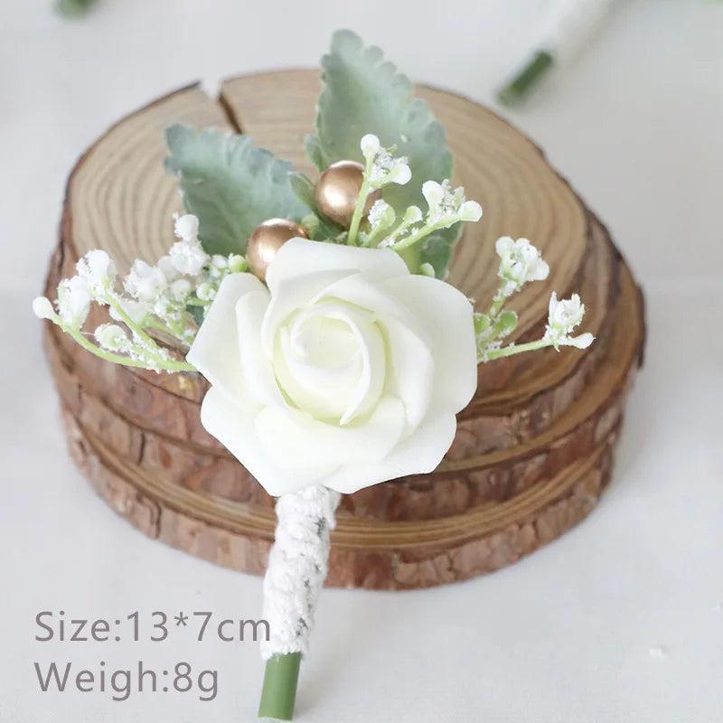 Pink Groom Boutonniere Buttonhole Wedding Corsage Pins