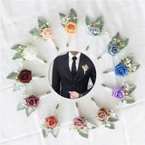 Pink Groom Boutonniere Buttonhole Wedding Corsage Pins