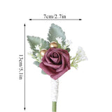 Pink Groom Boutonniere Buttonhole Wedding Corsage Pins