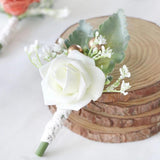 Pink Groom Boutonniere Buttonhole Wedding Corsage Pins