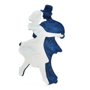 Acrylic Dancing Couple Brooch Pins for Women - Unisex Happy Dancers Figure