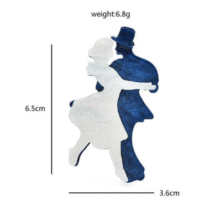 Acrylic Dancing Couple Brooch Pins for Women - Unisex Happy Dancers Figure