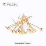 10/20/30Pcs 0.7mm*50mm 18K Plated Flat Pins for DIY Jewellery Making