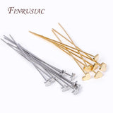 10/20/30Pcs 0.7mm*50mm 18K Plated Flat Pins for DIY Jewellery Making